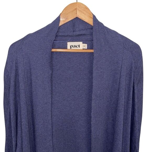 Pact Airplane Wrap Open Cardigan Organic Cotton‎ Sweater Blue Size L/XL - Picture 2 of 7